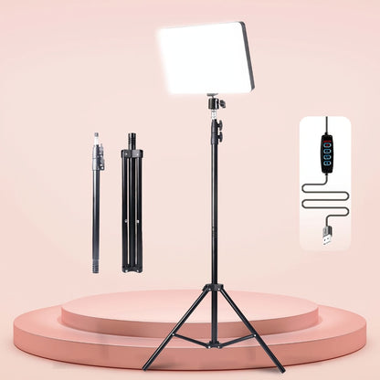 ZOMEI 10in LED Square Light Kit with 43.3in Tripod Stand & Phone Holder - Dimmable 3000K-6000K Studio Photography Lighting for Video Recording, YouTube, TikTok & Game Streaming