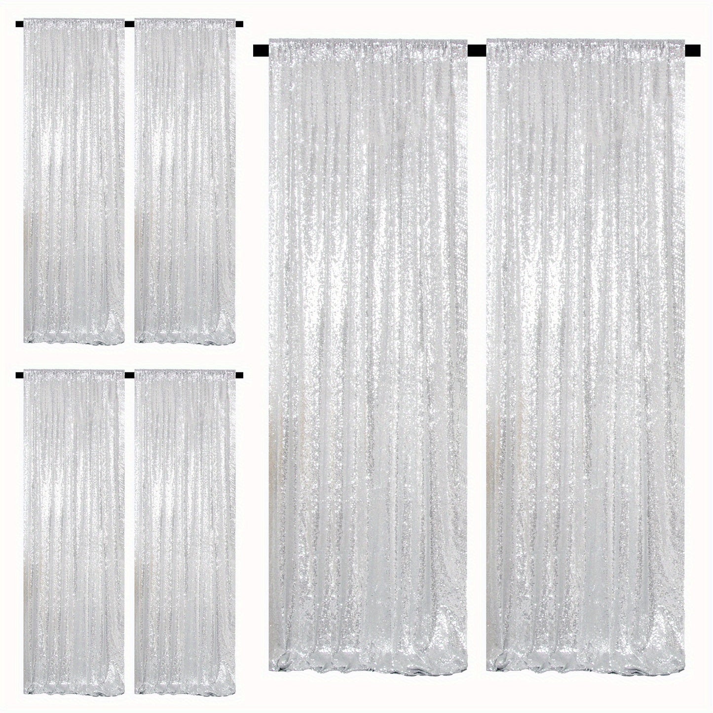 Sequin Backdrop Curtains 2FTx8FT Glitter Photography Background Panels for Party Wedding Birthday Stage Decoration Gold Yellow Shimmer Curtain Set 4 6 10 Panels Available