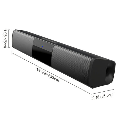 13-Inch Wireless TV Soundbar Speaker with Surround Sound, Bluetooth TWS Stereo Pairing, TF AUX FM USB Inputs, Easy Setup for Smart TV, PC, Projector – Home Theater Sound Bar for Movies, Gaming & Holiday Entertaining