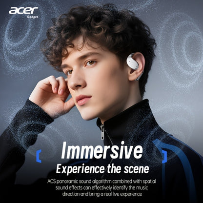 Acer TWS Wireless Earbuds Hook Design Low Latency Gaming 2025 New – HiFi Deep Bass Noise Reduction Ultra-Long Battery Touch Control Lightweight for Sports Running Daily Use