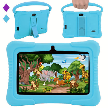 Veidoo 7 Inch Kids Tablet with Drop-Proof Silicone Cover – Eye Protection Screen, WiFi, 2GB RAM 16GB/32GB ROM, Dual Camera, Educational Games, Parental Control, Android Tablet Pink Blue Purple