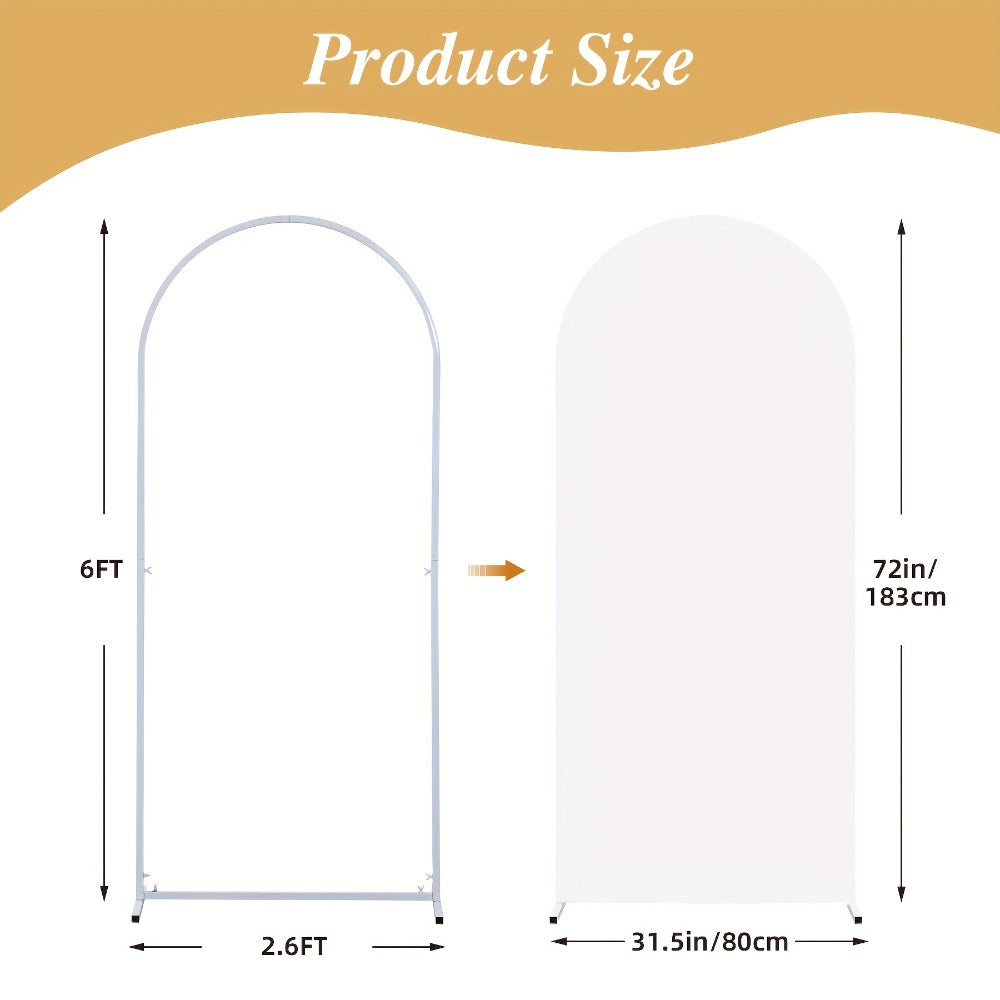 Spandex Arch Backdrop 2 Pack 6Ft x 6.6Ft Wrinkle-Free Stretch Photography Background with Bottom Zipper, Polyester Arched Cover Photo Prop for Wedding, Party, Gender Reveal & Birthday Decoration
