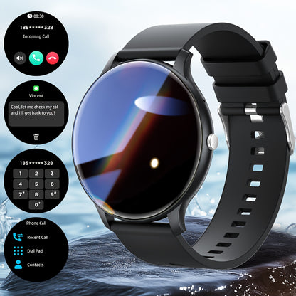 IP68 Waterproof Smartwatch 1.46" HD – 100+ Sport Modes, Wireless Calling, Music Control, Remote Camera, Sedentary Reminder – Unisex Fitness Tracker Black Silver Blue Pink