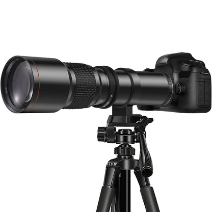 500mm F/8 Manual Focus Telephoto Lens for Canon EF & Nikon F Mount DSLR Cameras - T-Mount Zoom Lens with Adapters, Bird Wildlife Sports Photography