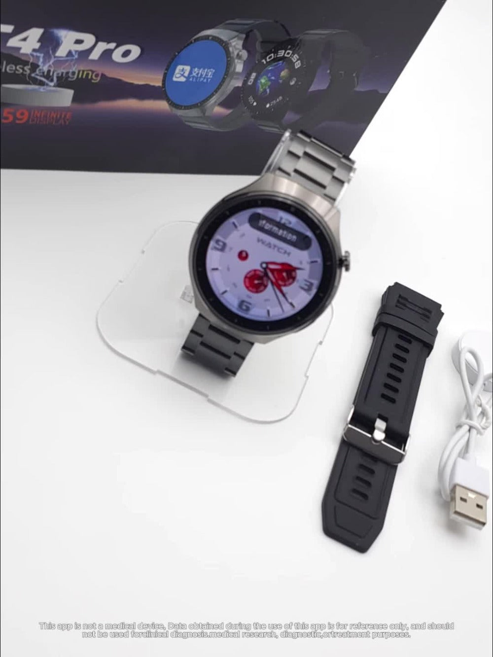 Unisex Smartwatch 1.52" HD Full Touch Screen, Wireless Calling & Text Messages, Multi-Sport Fitness Tracker, Remote Camera Control, Premium Alloy Case & Silicone Strap, USB Charging – Android & iPhone Compatible