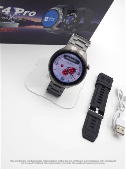 Unisex Smartwatch 1.52" HD Full Touch Screen, Wireless Calling & Text Messages, Multi-Sport Fitness Tracker, Remote Camera Control, Premium Alloy Case & Silicone Strap, USB Charging – Android & iPhone Compatible