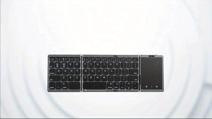 Tri-Fold Bluetooth Keyboard with Touchpad Rechargeable Portable Foldable Wireless Keyboard for iPhone iPad Tablet Laptop PC Smartphone Windows iOS Android – Seenda Aluminum Travel Keyboard BT 5.1