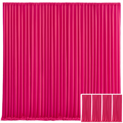 Elegant Fabric Backdrop Curtains 4pcs with Poles 59x85in Non-Transparent Wrinkle-Free Party Photo Backdrop for Wedding Birthday Bridal Shower Graduation Prom Christening Holiday Decor