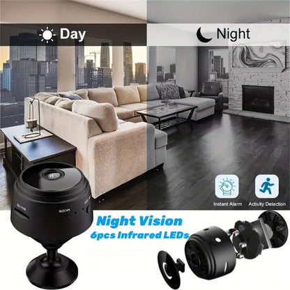 1080P Mini WiFi Security Camera 4 Pack with Night Vision & Motion Detection – 150° Rotation, Wide Angle, Indoor Compact Wireless Camera, Baby Pet Monitor, Cloud & SD Storage
