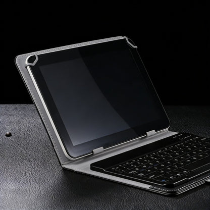 Universal Tablet Case with Wireless Keyboard 10.1 Inch – Removable Bluetooth Keyboard, PU Leather Folio Cover, Built-in Stand, Compatible with iOS Android Windows Tablets, Travel Portable Sleeve