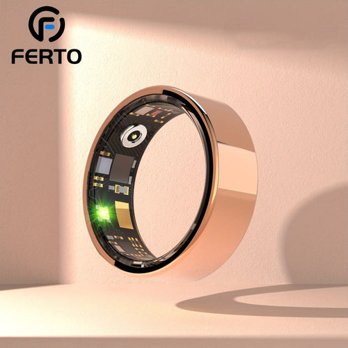 Health Monitoring Smart Ring with Heart Rate HRV Sleep Tracking, Steps Calories Body Temp & Menstrual Cycle – Bluetooth 5.3, iOS & Android, Sizes #7-#13, Rose Gold Black Silver