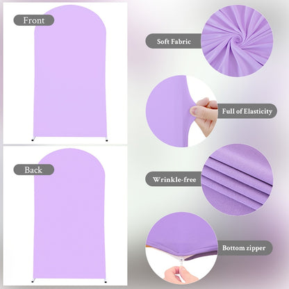 Wedding Arch Cover 6ft Polyester Fitted Round Top Backdrop Cover, Wrinkle-Free Machine Washable, for Wedding Ceremony Birthday Party Gender Reveal Banquet Decoration, 9 Colors Available