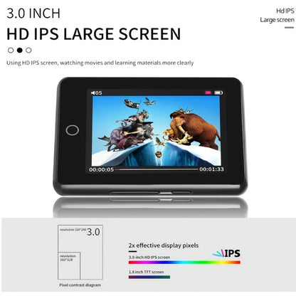 HiFi Touchscreen MP3 Player 2.4" IPS HD Display, Music & Video Playback, E-Book Reader, Voice Recorder, 128GB Expandable Storage, Portable Digital Audio Player for Running Travel Learning