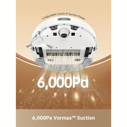 Dreame D10 Plus Gen 2 Self-Emptying Robot Vacuum & Mop Refurbished – 6000Pa Suction | 90-Day Base | LiDAR Navigation | Obstacle Avoidance | Wi-Fi App & Voice Control | Smart Floor Cleaner for Home