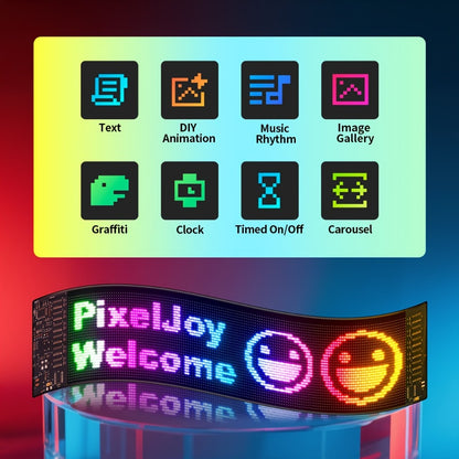 Programmable LED Sign Large Flexible Matrix Panel, App-Controlled Text & Animation, Music Rhythm Display, USB 5V, Indoor Shop Bar Bedroom Decoration Digital Scrolling Sign