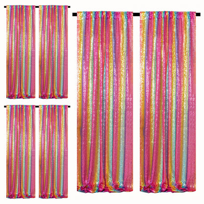 Sequin Backdrop Curtains 2FTx8FT Glitter Photography Background Panels for Party Wedding Birthday Stage Decoration Gold Yellow Shimmer Curtain Set 4 6 10 Panels Available
