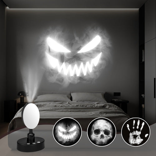 Smoke Face Projection Lamp Color-Changing LED Night Light – 360° Rotatable Ambiance Projector, Adjustable Brightness, USB Rechargeable, Multi-Mode Button Control for Bedroom Wall & Ceiling Decor