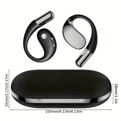 Bone Conduction Headphones Bluetooth 5.4 Open Ear Sport Earbuds 80H Battery LED Display Stereo Bass Noise Canceling Mic Type-C Charging Gift for Dad Men Women Running Cycling