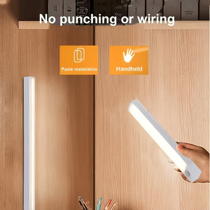 Rechargeable Motion Sensor LED Night Light 6 Pack - 400mAh USB, 3 Brightness Levels, Wireless Stick-On Bar for Cabinet, Stair, Bedroom, Kitchen & Hallway (3.94" / 7.87" / 11.8", 3 or 6 Pack)