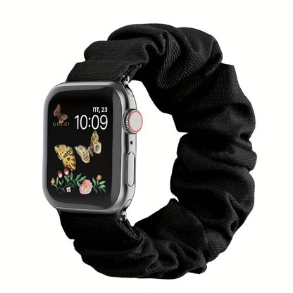 Nylon Elastic Apple Watch Band Women 4-Pack Adjustable Loop Aluminum Butterfly Clasp Strap Compatible with Apple Watch Ultra SE Series 9 8 7 6 5 4 3 2 1 38mm 40mm 41mm 42mm 44mm 45mm 49mm