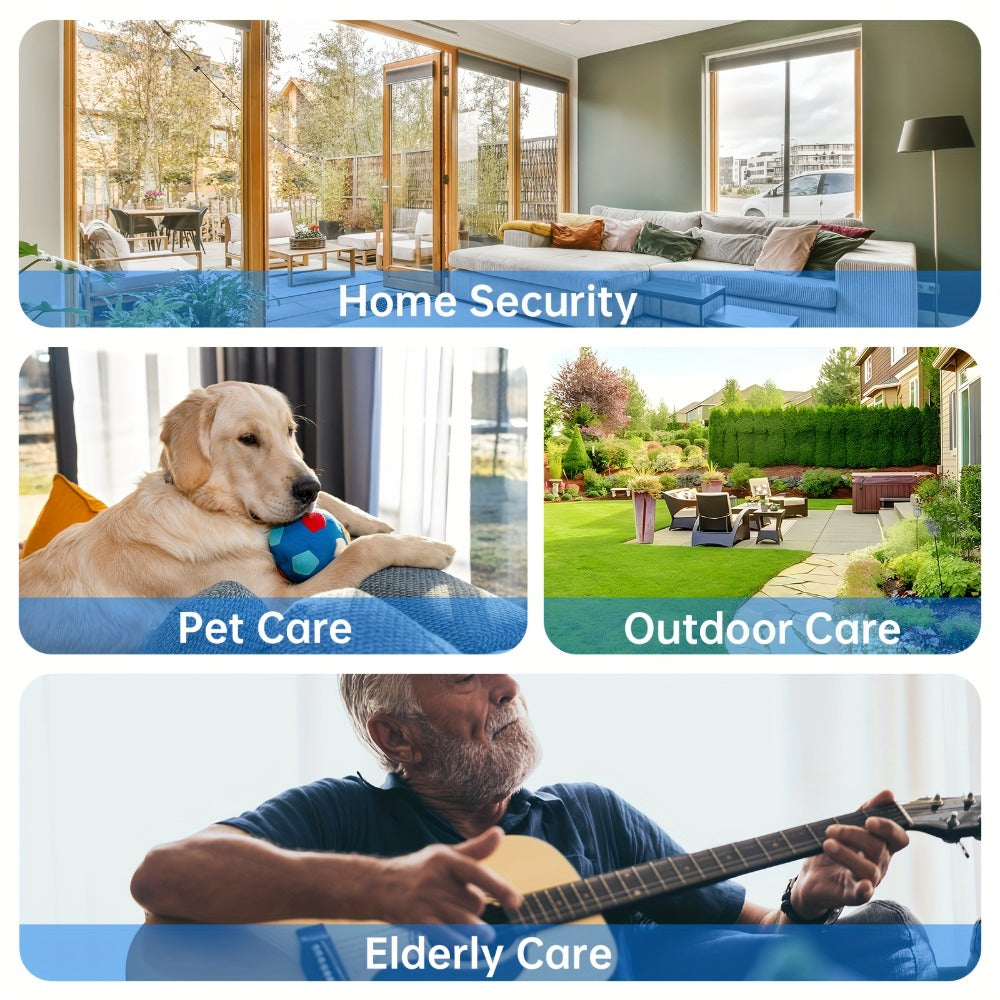 3MP 360° Robot Security Camera Indoor, WiFi Smart Home Camera with Auto Motion Tracking, Two-Way Audio, IR Night Vision, Alexa Compatible, Wireless Surveillance for Baby Pet Elderly Home Monitoring