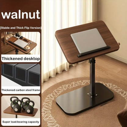 Laptop Stand Desk for Bed Rotatable 360° Angle Adjustable Foldable Sofa Couch Tray Table with Support Rod for Working Reading Movie Watching Home Office WFH Black Walnut