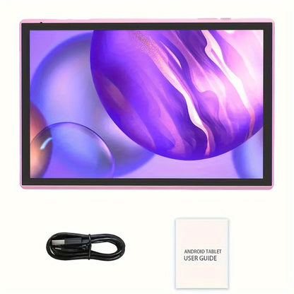 Rockchip Android 14 Tablet 10 Inch 4GB RAM 32GB ROM 1TB Expandable Quad-Core Dual-Band WiFi IPS Touchscreen Stereo Speakers Lightweight Tablet PC for Reading Gaming Streaming Entertainment Black