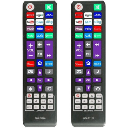 2 Pack Roku TV Universal Remote Replacement – Compatible with TCL Sanyo LG RCA Philips Hitachi Onn Insignia Sharp JVC Roku TV, Apple TV 1 2 3, Bose Wave I II III IV, No Setup Required