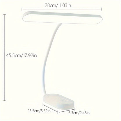 Eye Care LED Desk Lamp Gooseneck Flexible Neck – No Flicker, 3 Color Temperatures Dimmable, USB Charging Port, Table Reading Light for E-Book, Study, Home Office & Bedroom