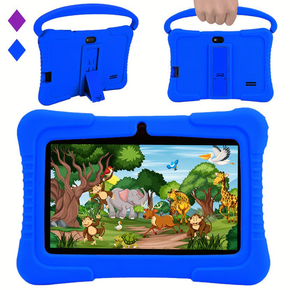 Veidoo Kids Tablet 7 Inch Android Eye Protection Screen Parental Controls Drop-Proof Silicone Case Dual Camera Educational Games WiFi 1GB 16GB 2GB 32GB Children Learning Tablet Pink Blue Purple