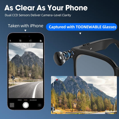 AI Translation Glasses with Camera 8MP HD Video & Photochromic Lenses – Voice Assistant | Object Recognition | Hands-Free Music & Calls | Wireless Smart Eyewear for Travel Business Daily Use | Tech Gift