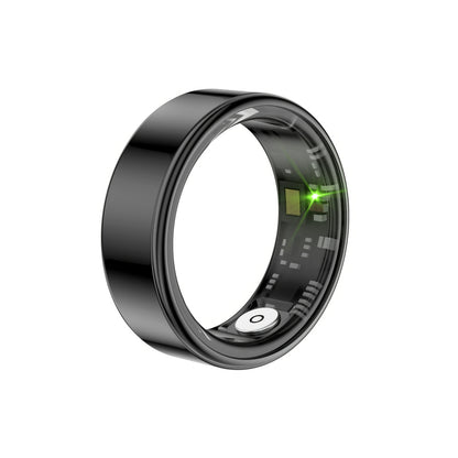Smart Ring Health & Fitness Tracker Titanium – IP68 Waterproof, Sleep Heart Rate Step Calorie Stress Monitor, BLE 5.3 Magnetic Charging, Android iOS Compatible | Men Women Gift | Black Silver