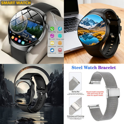 Alarm Smartwatch with Silicone Strap – Wireless Calling, Pedometer, Calorie Tracker, Music Playback, Remote Camera & Multi-Sport Modes – Unisex Men & Women Silver Black