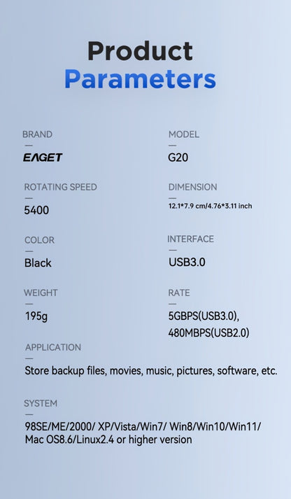 Portable External Hard Drive 250GB 500GB High Speed USB for PC Mac Laptop PS4 Xbox One – NTFS Plug and Play Video Music Photo Backup Storage Hard Disk Drive