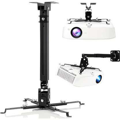 Ceiling Mounted Projector Bracket Adjustable Angle Height & Extendable Arm, 40LB Load Capacity, Universal LCD DLP Projector Mount Hanger for Home Theater Office Classroom