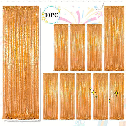 Sequin Backdrop Curtains 2FTx8FT Glitter Photography Background Panels for Party Wedding Birthday Stage Decoration Gold Yellow Shimmer Curtain Set 4 6 10 Panels Available