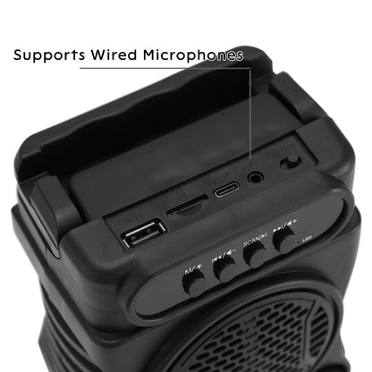 Dual Subwoofer Heavy Bass Portable Wireless Speaker with Colorful Lighting – FM Radio, MP3 Player, Supports Bluetooth, TWS, USB, AUX, TF Card & Microphone Input, Perfect for Home Parties & Holiday Gatherings