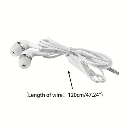 10 Pack Wired Earphones 3.5mm Bulk In-Ear Headphones Built-in Mic Volume Control Universal Compatible Samsung Huawei Xiaomi Android School Classroom Office Wholesale White