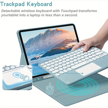 360° Rotatable iPad Keyboard Case with Backlit Keys, Trackpad & Apple Pencil Holder – Compatible with iPad Pro 11", iPad Air 5th/4th/3rd, iPad 10th/9th/8th/7th Gen, iPad Pro 10.5 – Chocolate Design
