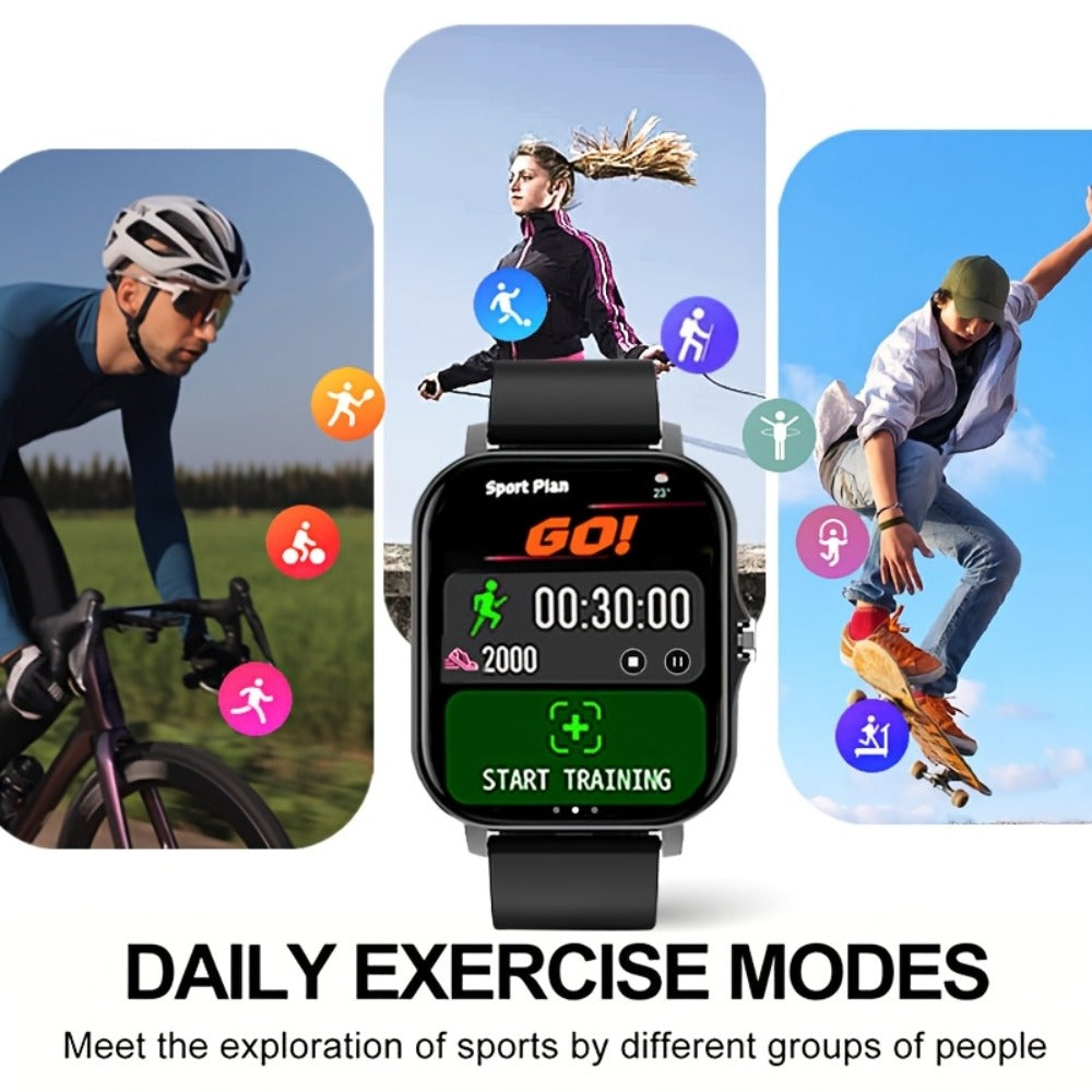 GPS Smartwatch 1.83 Inch Full Touch Screen Fitness Tracker with Calling Navigation Multi-Sport Modes Remote Camera Music Player USB Rechargeable Dual TPU Straps Men Women Android iPhone – Silver Black Pink