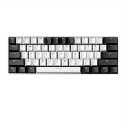 Hot-Swap 61-Key 60% RGB Mechanical Gaming Keyboard, Hot Swappable Red Blue Switch Compact Wired Keyboard with RGB Backlight, Portable Mini Keyboard for Windows PC Laptop Mac Gamers Typists