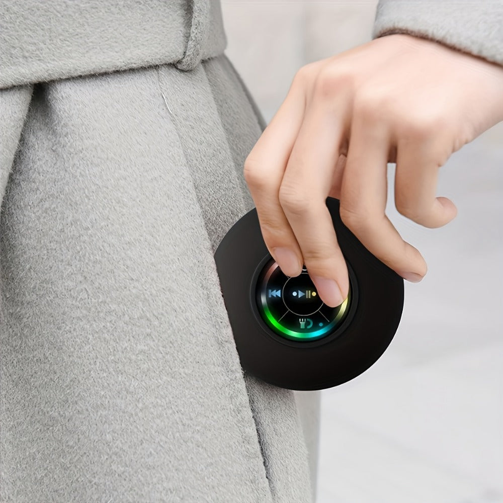 Bathroom Shower Speaker with LED Light – Wireless Bluetooth Speaker, USB Rechargeable 400mAh Battery, Suction Cup Mount, Button Control, Waterproof Design for Shower, Bath & Indoor Use