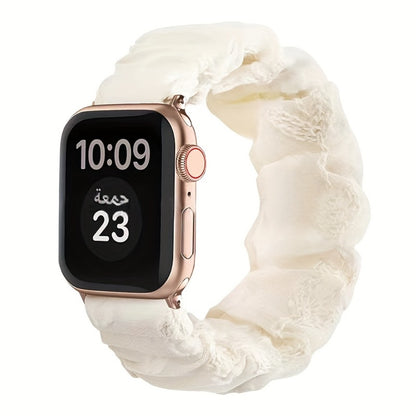 Nylon Elastic Apple Watch Band Women 4-Pack Adjustable Loop Aluminum Butterfly Clasp Strap Compatible with Apple Watch Ultra SE Series 9 8 7 6 5 4 3 2 1 38mm 40mm 41mm 42mm 44mm 45mm 49mm