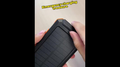 Solar Power Bank 20000mAh 40000mAh Portable Charger with Dual USB LED Flashlight & Compass - Waterproof External Battery Pack for Camping Hiking Outdoor Emergency, Compatible with iPhone Android Samsung