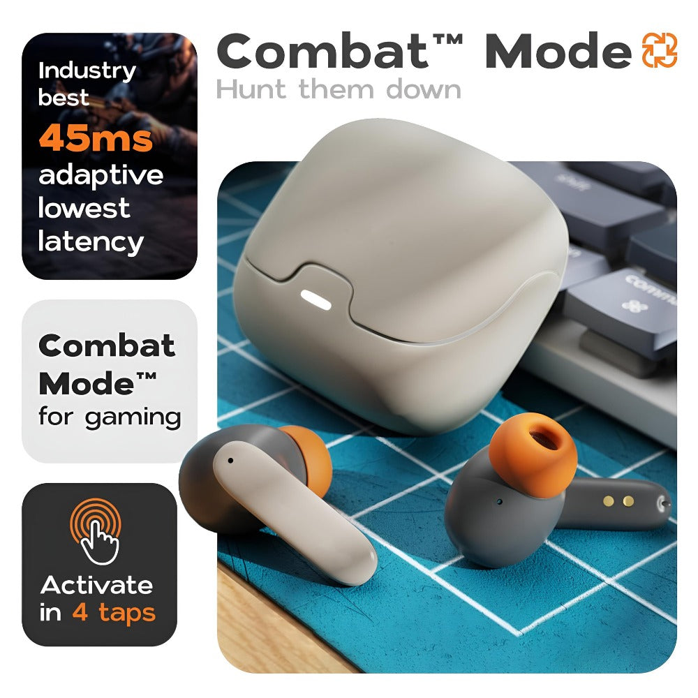 Low Latency Game Mode TWS Wireless Earbuds Bluetooth 5.4, Long Range Noise Cancelling Mic Fast Charging Wireless Charging Case, In-Ear Headset for Gaming Music Phone Calls iOS Android