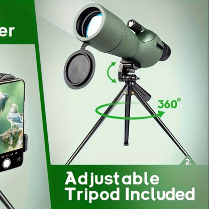 25-75x60 Spotting Scope with Tripod, Carrying Bag & Smartphone Adapter | High-Power Variable Zoom Scope for Target Shooting, Hunting, Bird Watching & Outdoor Sports – Best Gift for Dad