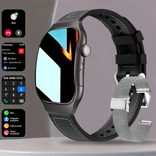 Curved Screen Smartwatch 1.96" HD 360° Panoramic Display, Bluetooth 5.2 Wireless Calling, Heart Rate Sleep Fitness Tracker, Rechargeable Battery, Outdoor Sports Fashion Watch for Men & Women