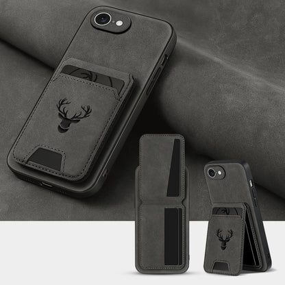 Wallet Phone Case for iPhone 16 Pro Max 16 Pro 16 Plus 16 15 14 13 12 11 Series Luxury PU Leather Flip Cover Card Holder Kickstand Magnetic Closure Moose Design – Men Women Gift
