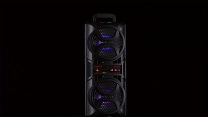 Portable Wireless PA Speaker System Dual 6.5" Subwoofer 3000W Bluetooth TWS Karaoke Outdoor Party Speaker with Microphone LED Light AUX USB FM Remote Control