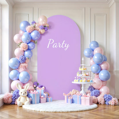 Spandex Arch Backdrop 2 Pack 6Ft x 6.6Ft Wrinkle-Free Stretch Photography Background with Bottom Zipper, Polyester Arched Cover Photo Prop for Wedding, Party, Gender Reveal & Birthday Decoration